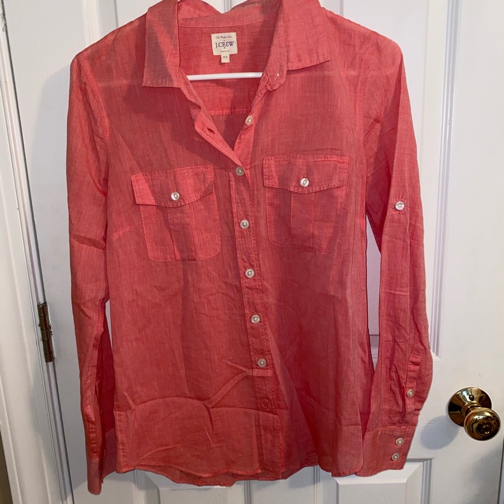 Orange/salmon jcrew button down